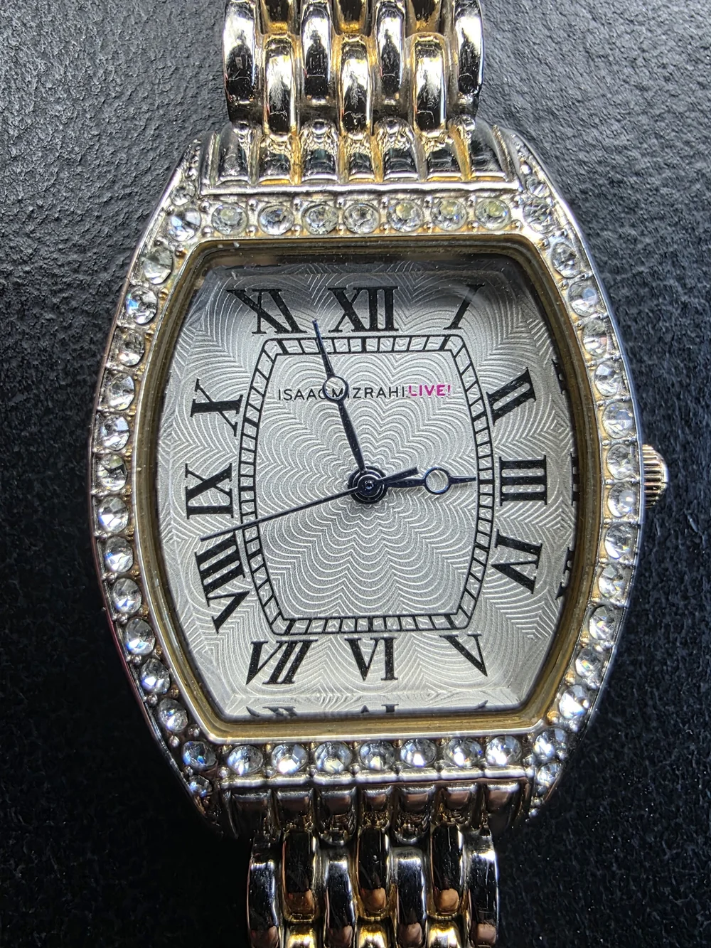 Two-Tone Gold & Silver Bracelet Watch with Crystal Bezel